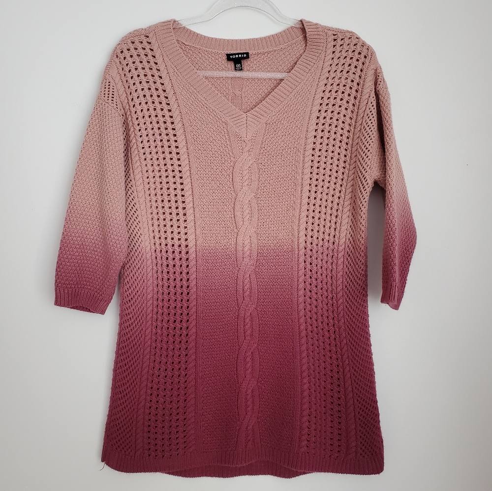 Torrid Dip Dye Tunic Sweater Size 00